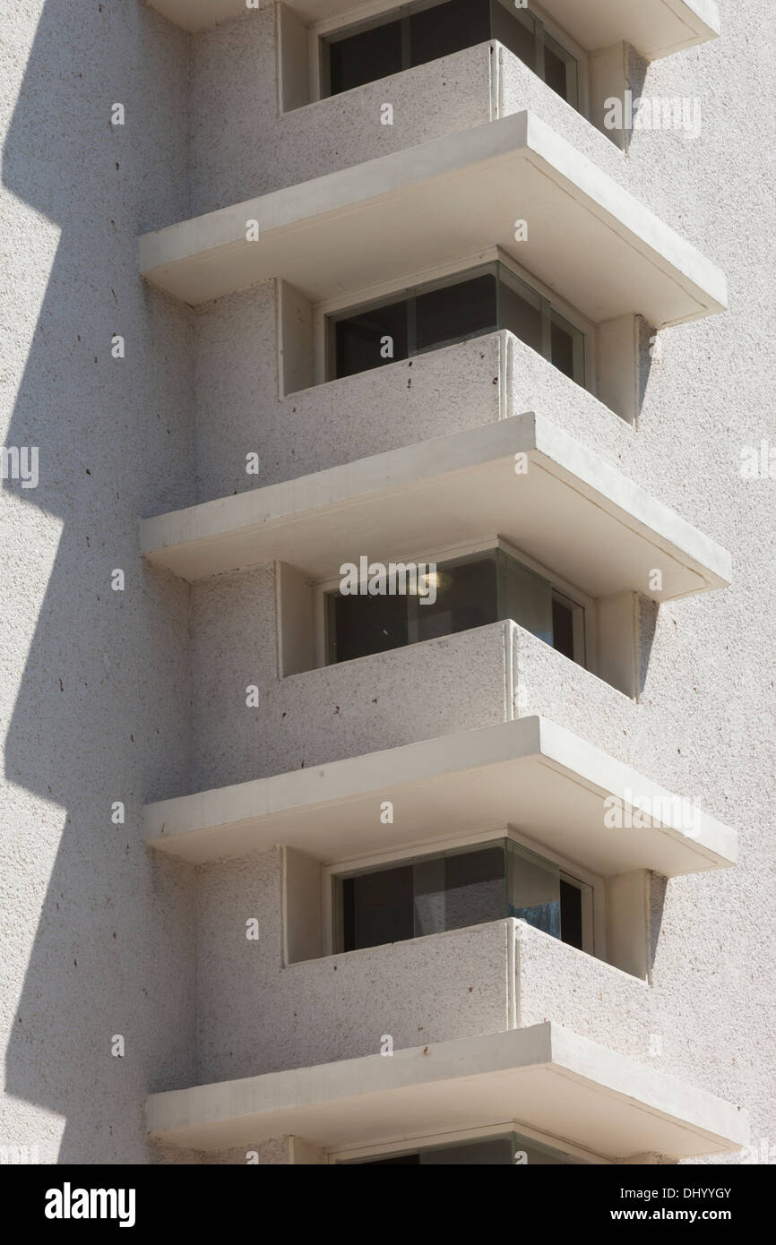 Bauhaus architecture detail, Tel Aviv, Israel Stock Photo