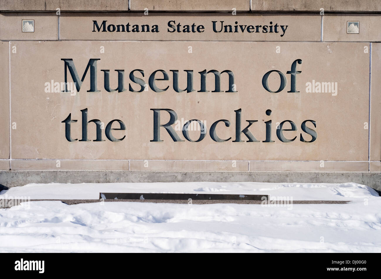 Sign outside the Museum of the Rockies in Bozeman, Montana, United States Stock Photo