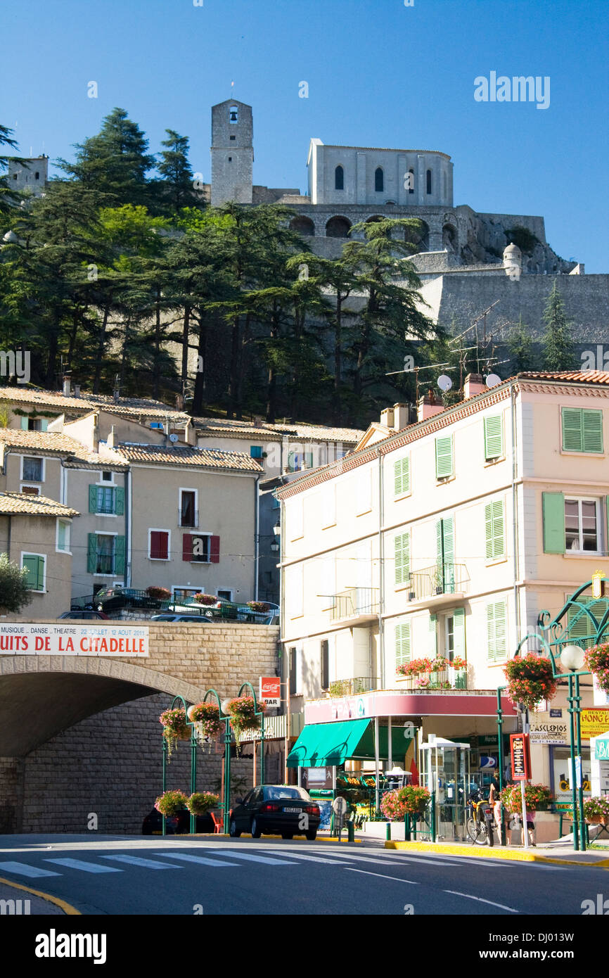 Citadel and tunnel entrance, Sisteron, France Stock Photo