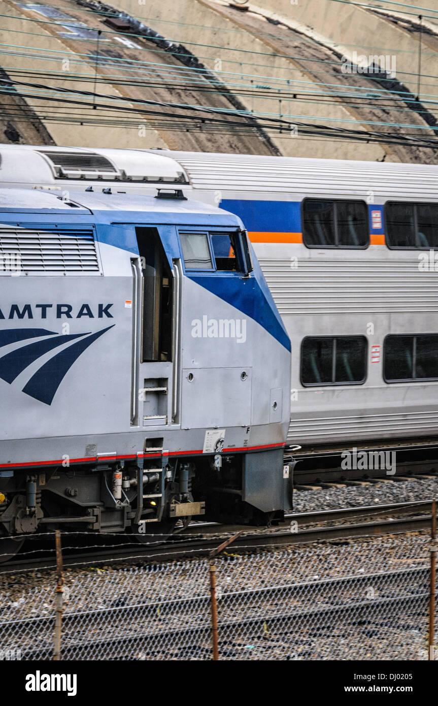 Amtrak P42DC No 24 approaching Union Station, Washington, DC