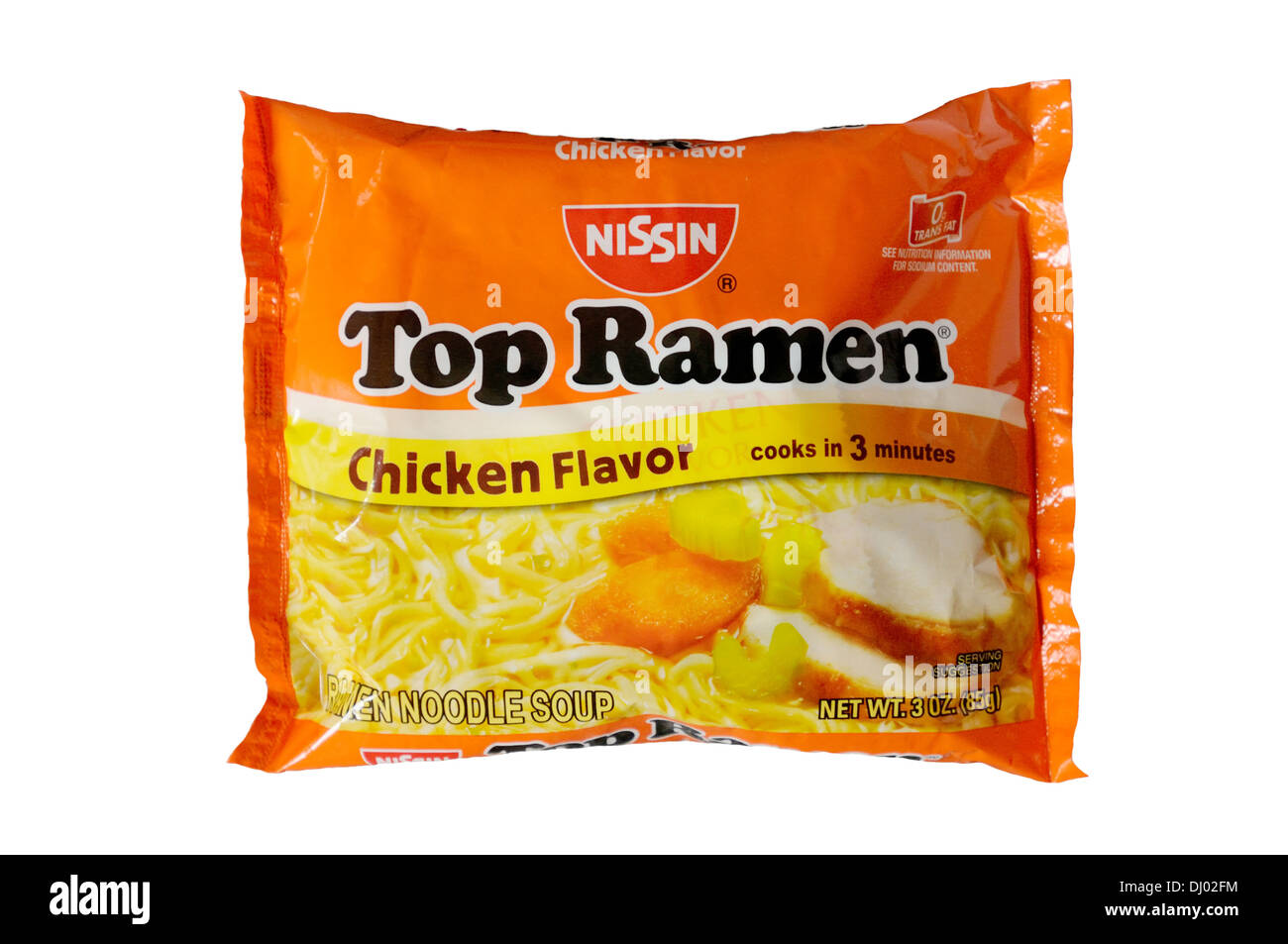 Package of Top Ramen chicken flavor Stock Photo
