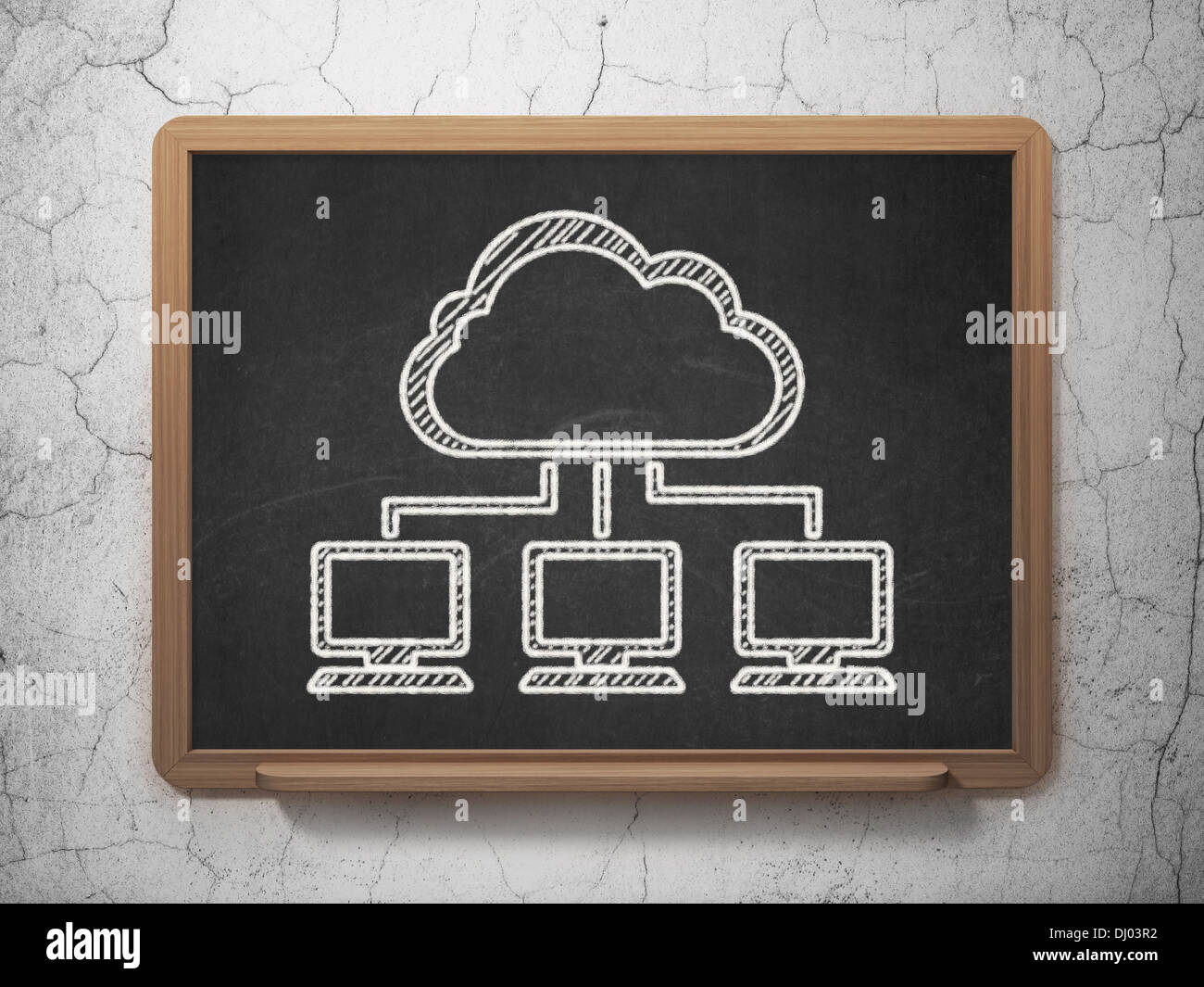 Cloud technology concept: Cloud Network on chalkboard background Stock ...
