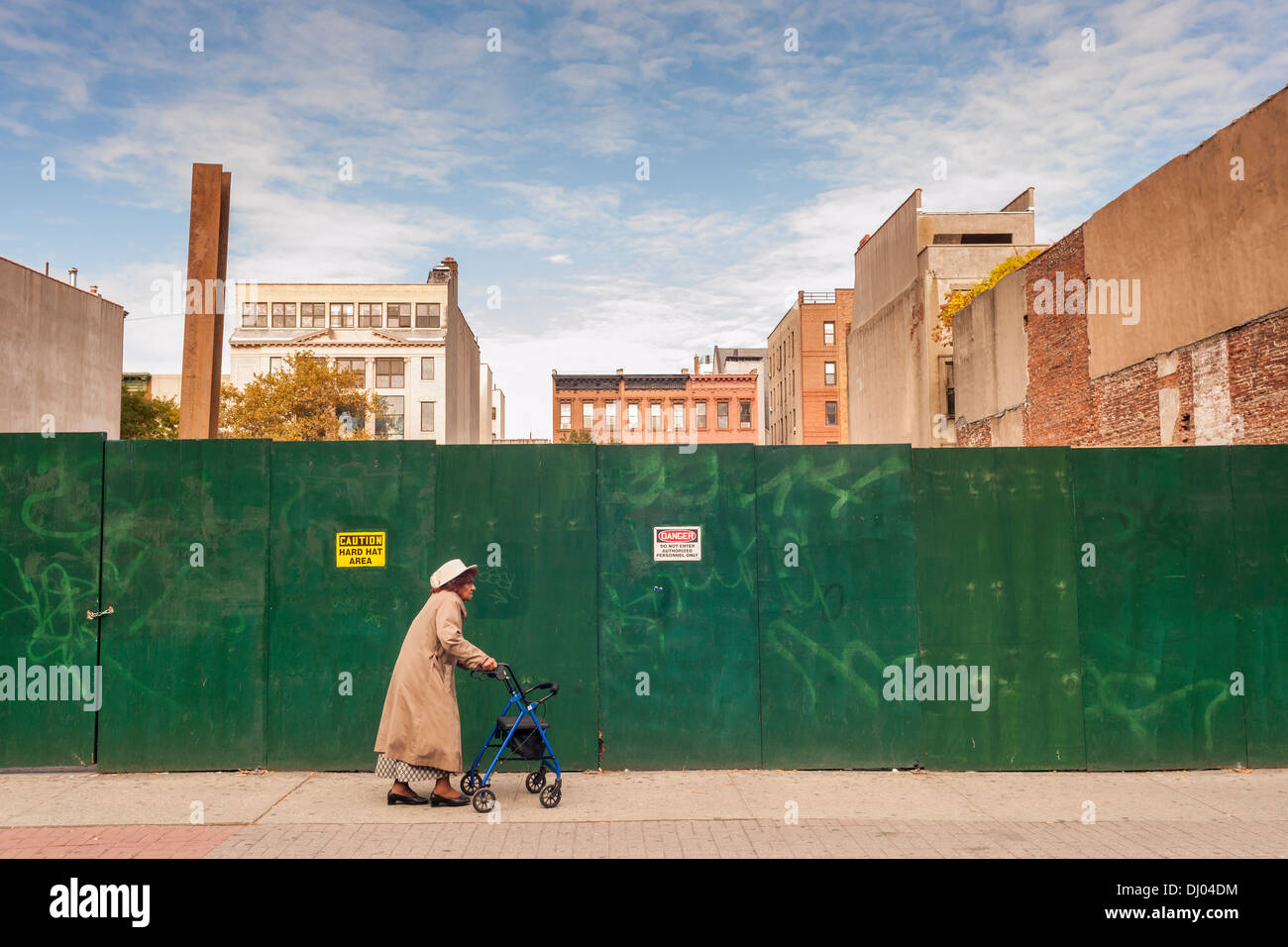 Site of future retail development on West 125th Street in Harlem in New York seen on Sunday, November 3, 2013. Stock Photo