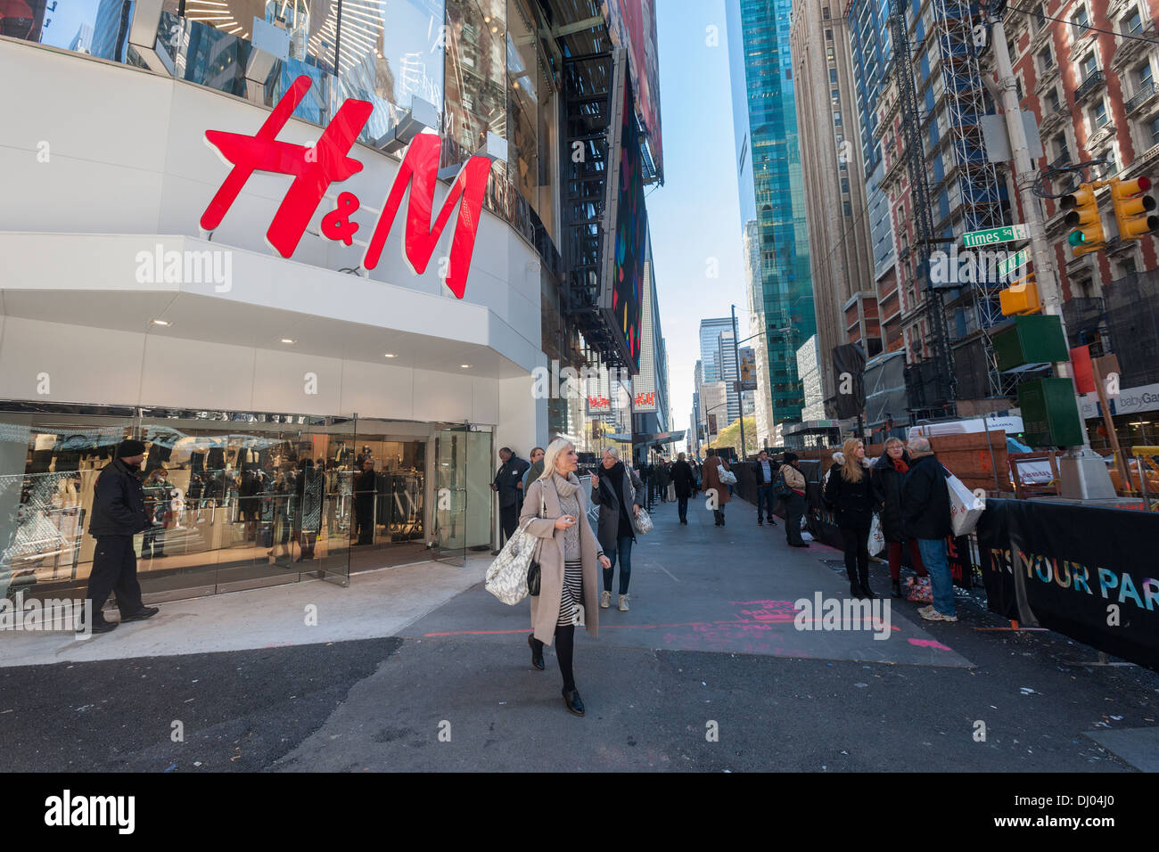The new H&M department store at 4 Times Square is seen on opening day Stock Photo