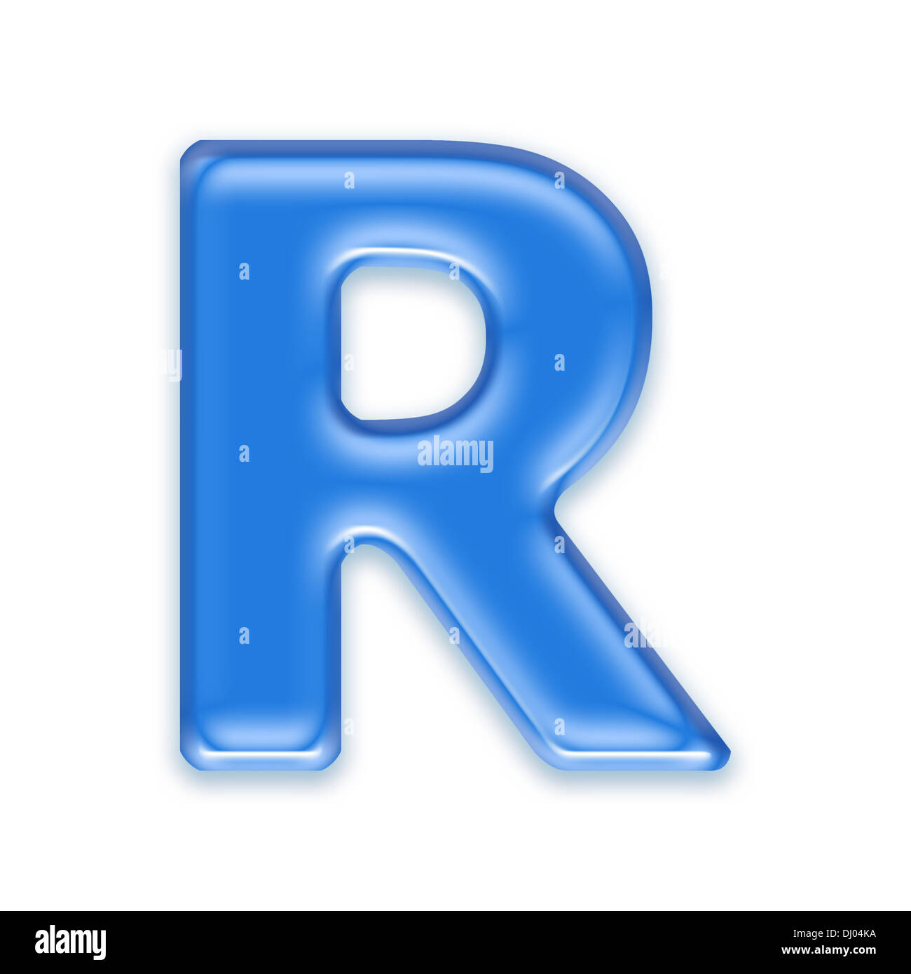 Aqua letter isolated on white background - R Stock Photo - Alamy