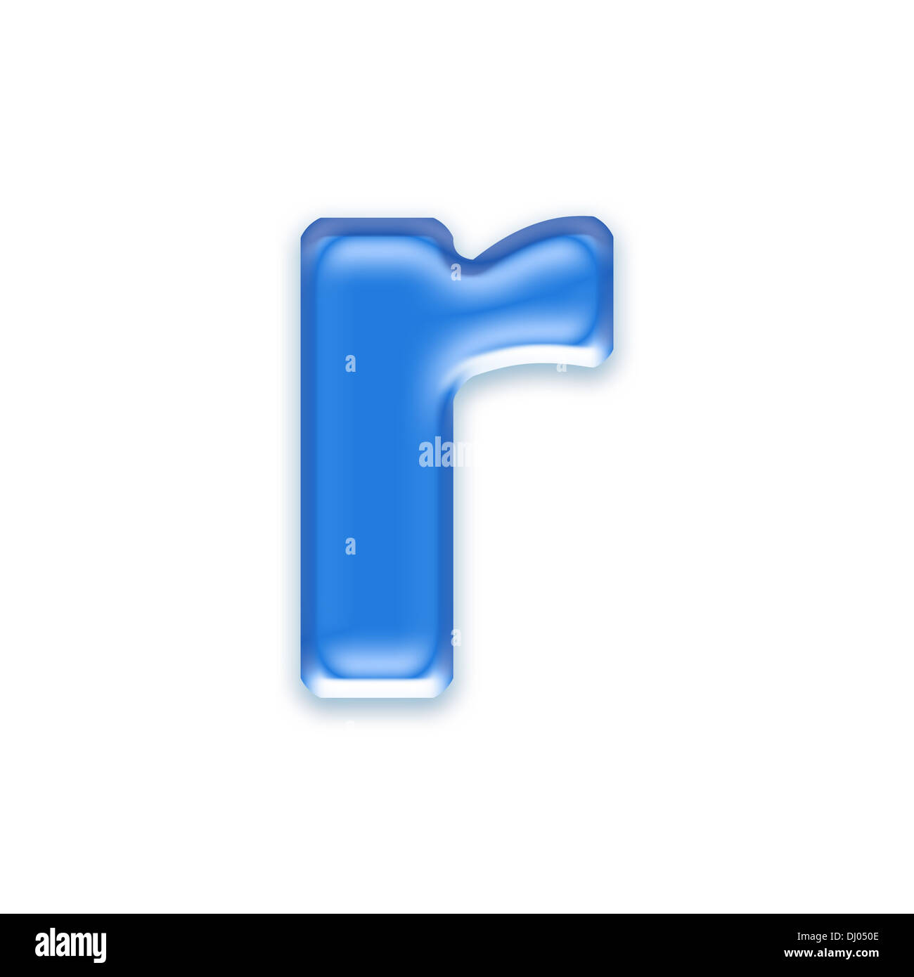 Aqua letter isolated on white background - r Stock Photo - Alamy