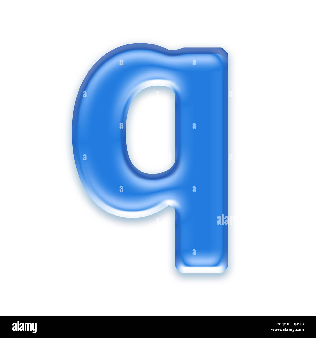 Aqua letter isolated on white background - q Stock Photo