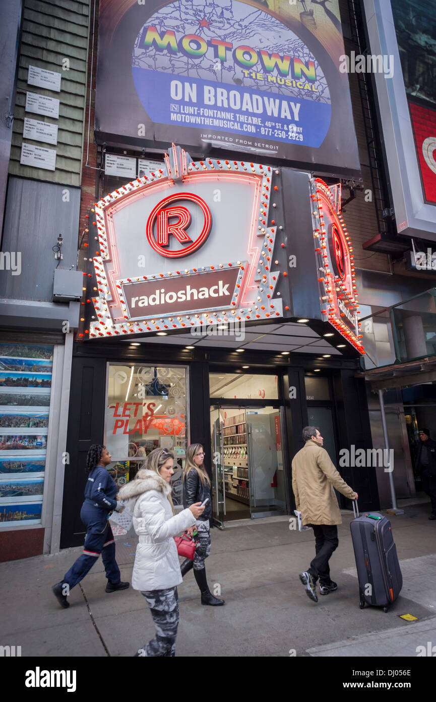 A new RadioShack concept store in Times Square in New York Stock Photo