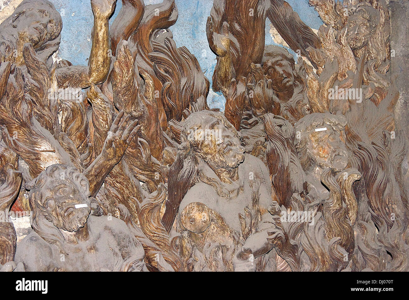 Sculpture at Calvary Garden, St Paul's Church, Antwerp, Belgium Stock