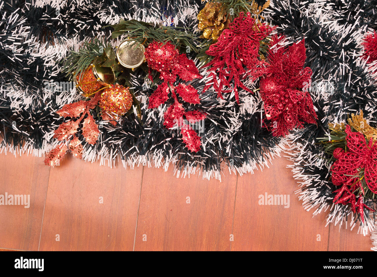 Christmas tree decoration with ball lights Stock Photo Alamy