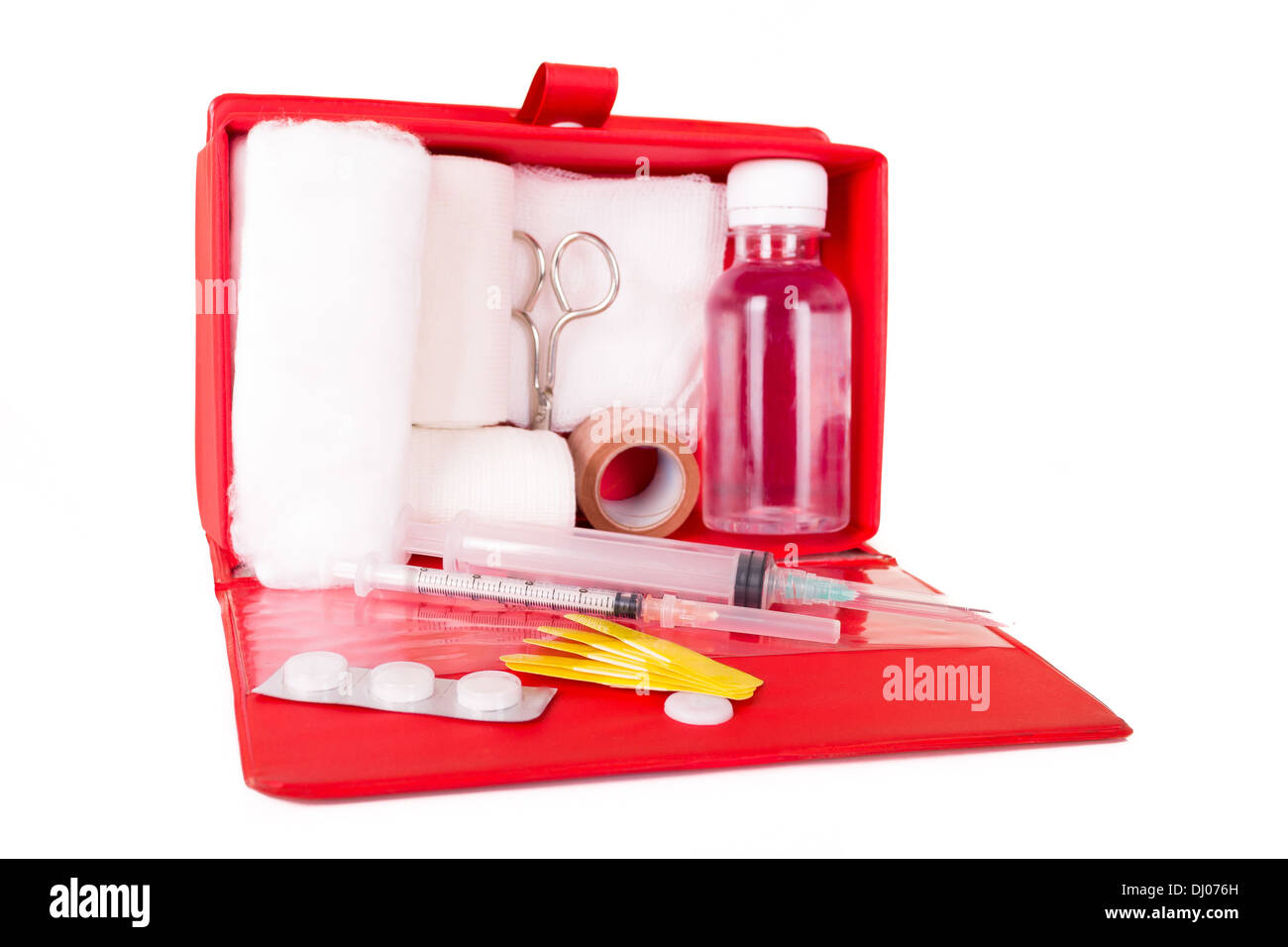 first aid kit on a white background Stock Photo - Alamy