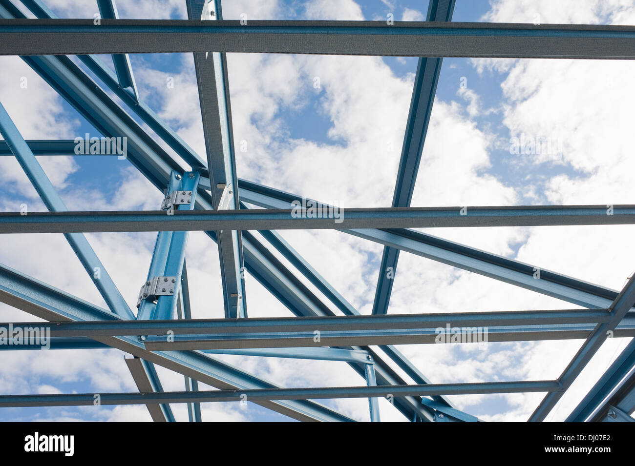 New residential construction home metal framing.Fragment. Stock Photo