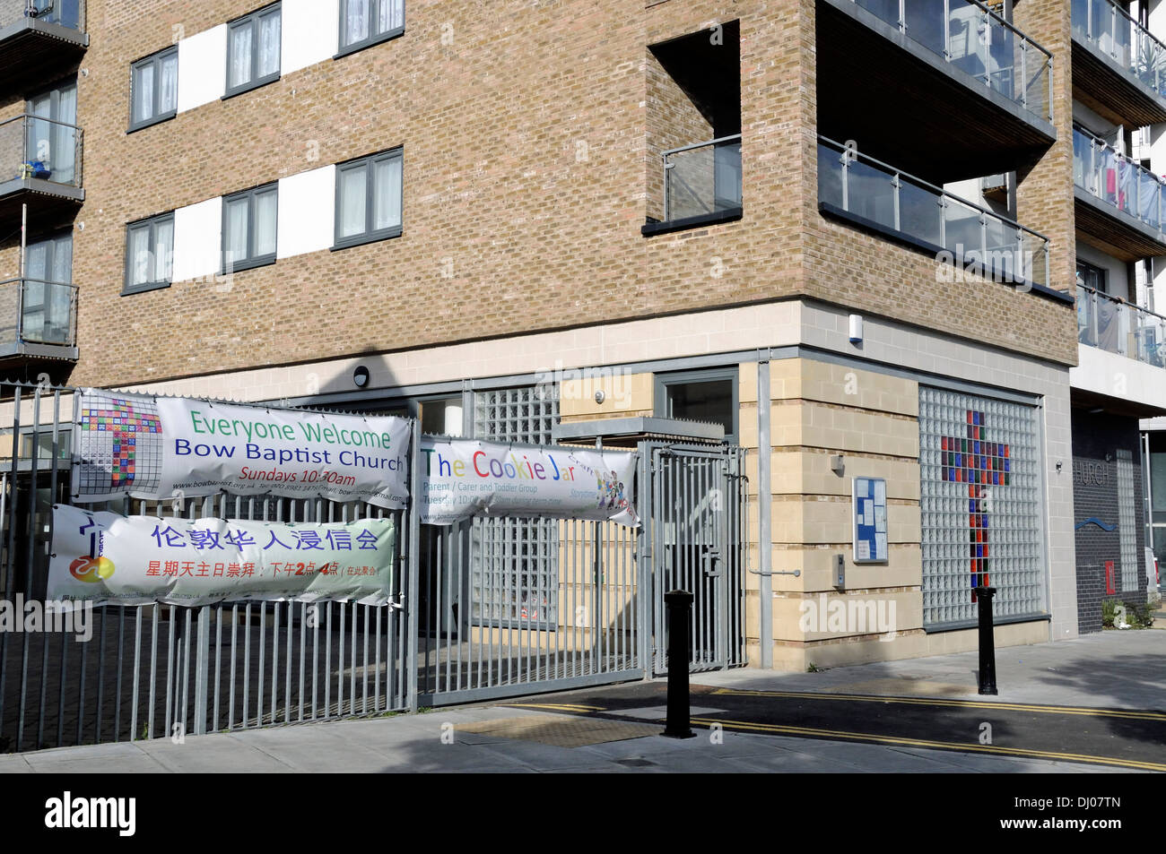 Bow Baptist Church with flats above, Payne Road Bow London Borough of