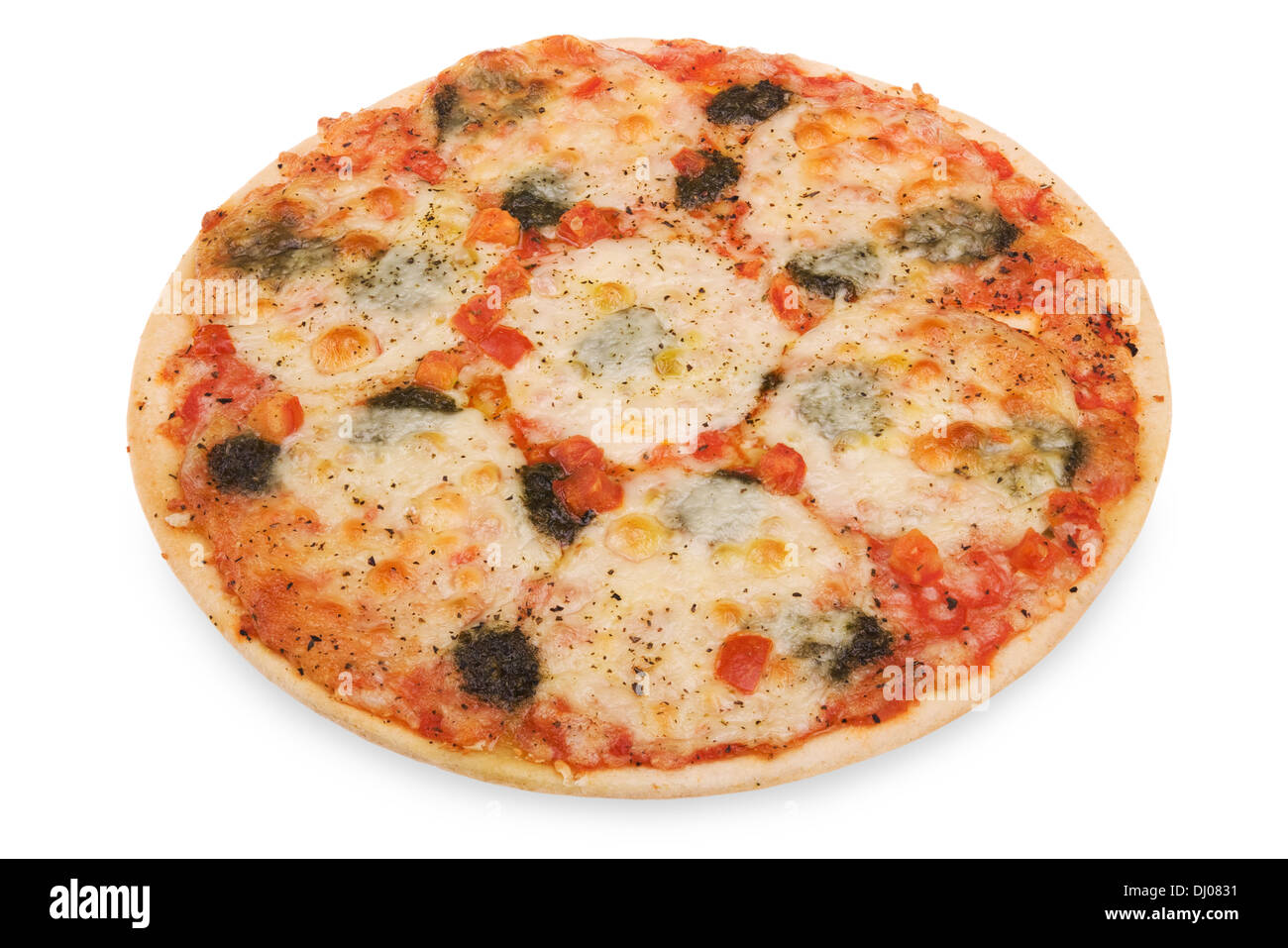 Pizza mozzarella isolated on white background Stock Photo