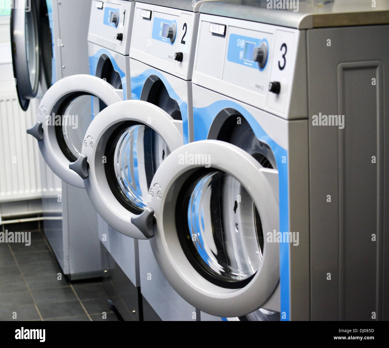 Room with washing machines Stock Photo