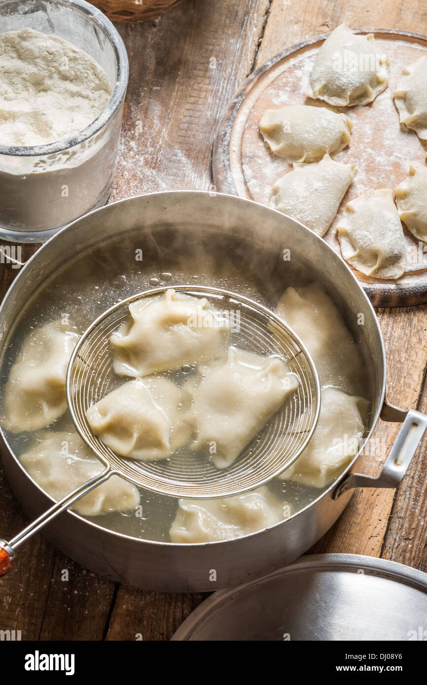 Freshly cooked homemade dumplings Stock Photo Alamy