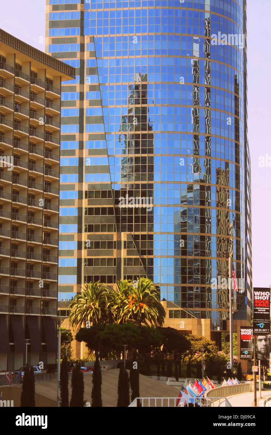 Metropolitan city,Reflection of the building on a skyscraper. Stock Photo