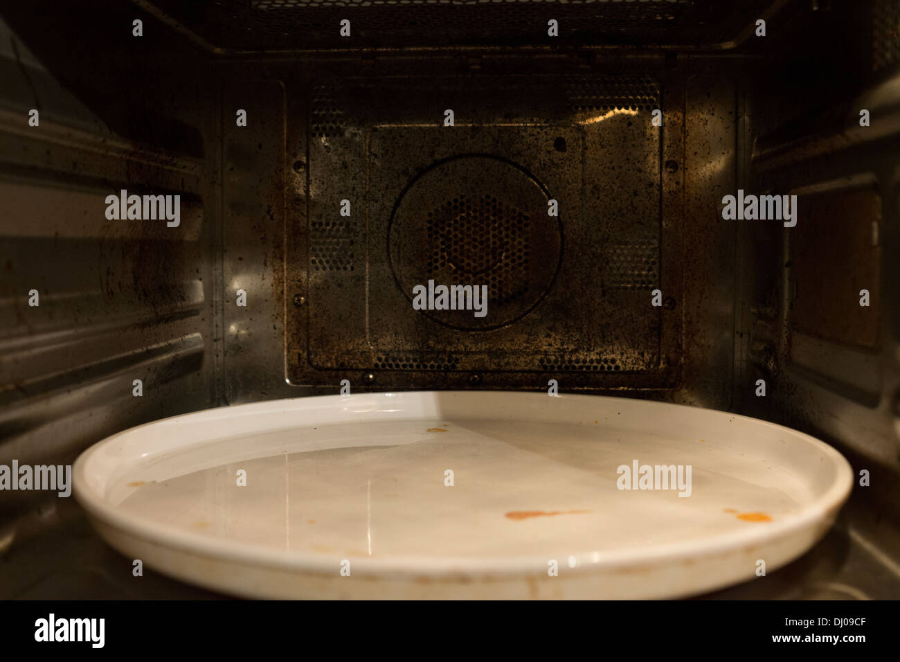 microwave inside grease food stains dirt Stock Photo Alamy