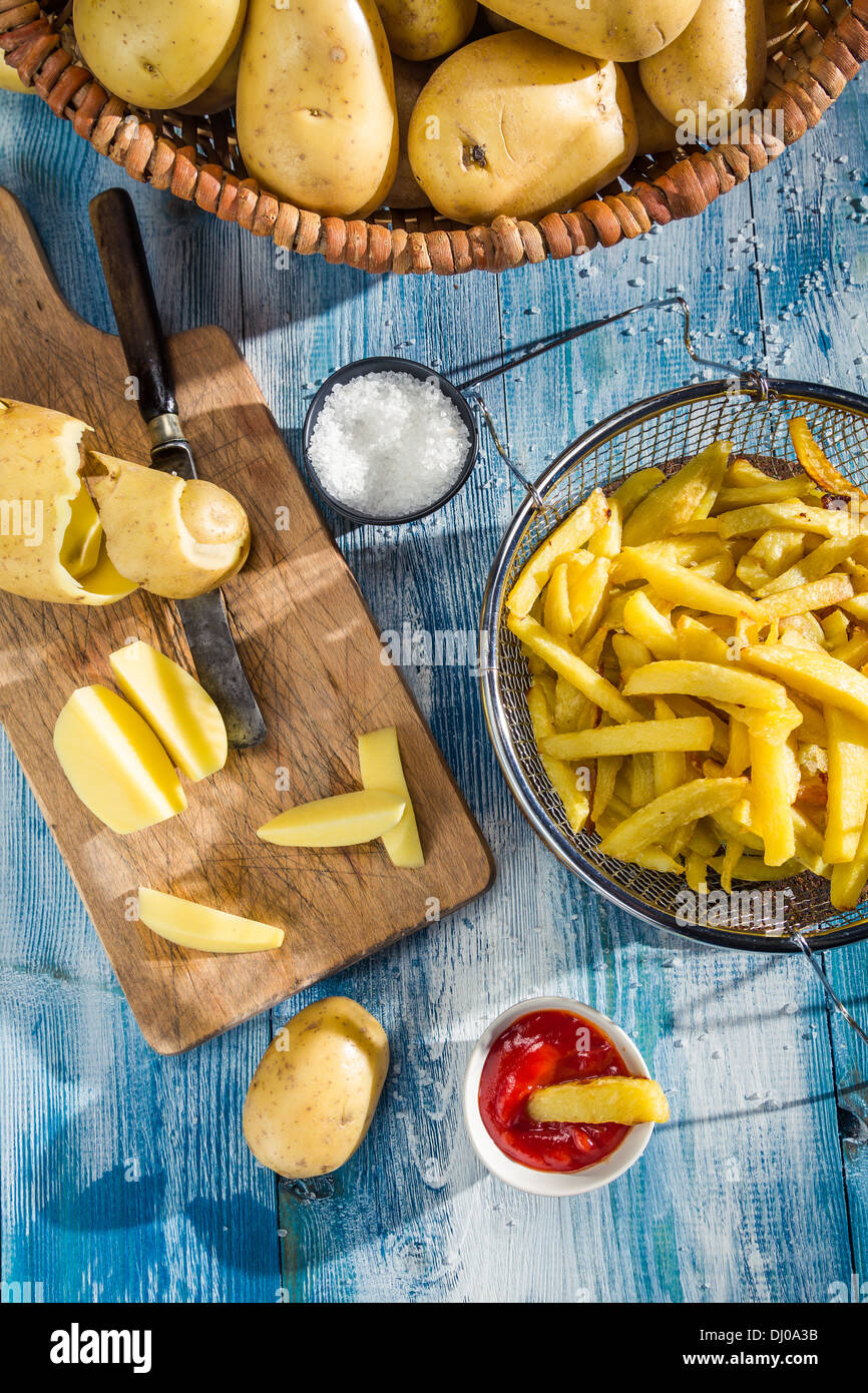 Homemade French fries made from potatoes Stock Photo - Alamy
