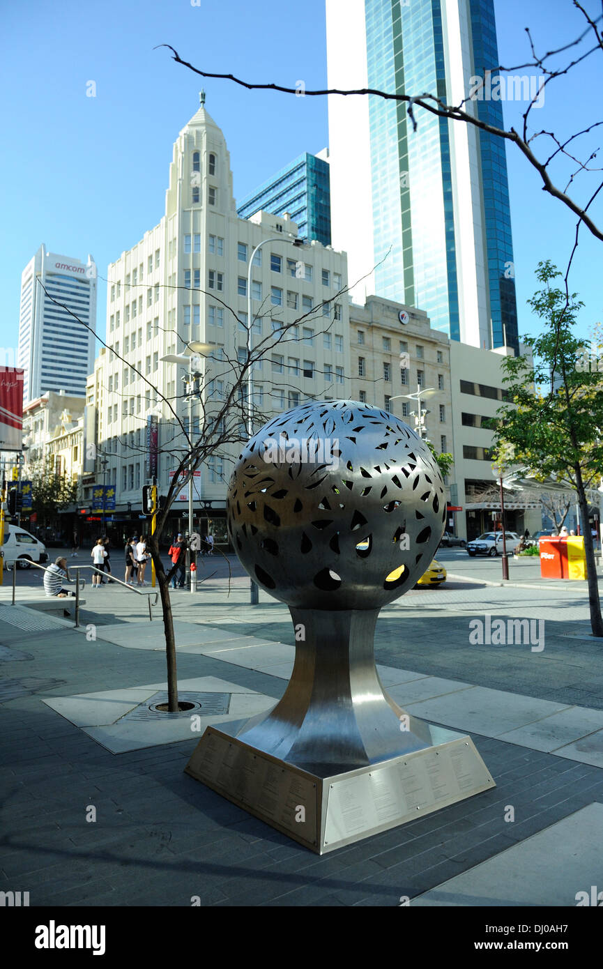 The Tree of Life, a Children's Peace Project sculpture by Rod Laws, in Perth, Western Australia Stock Photo