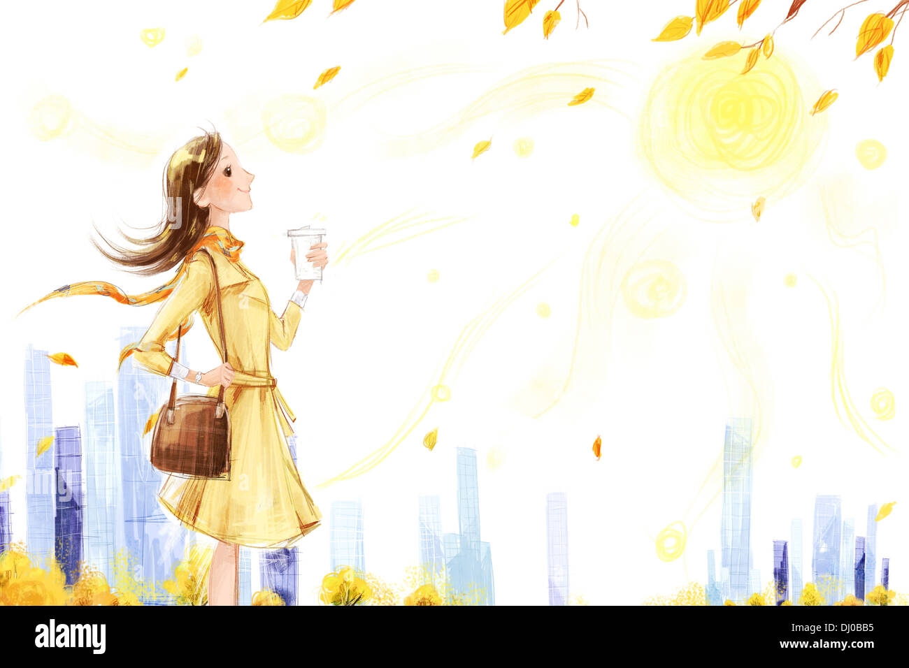Young woman taking a walk in Autumn Stock Photo - Alamy