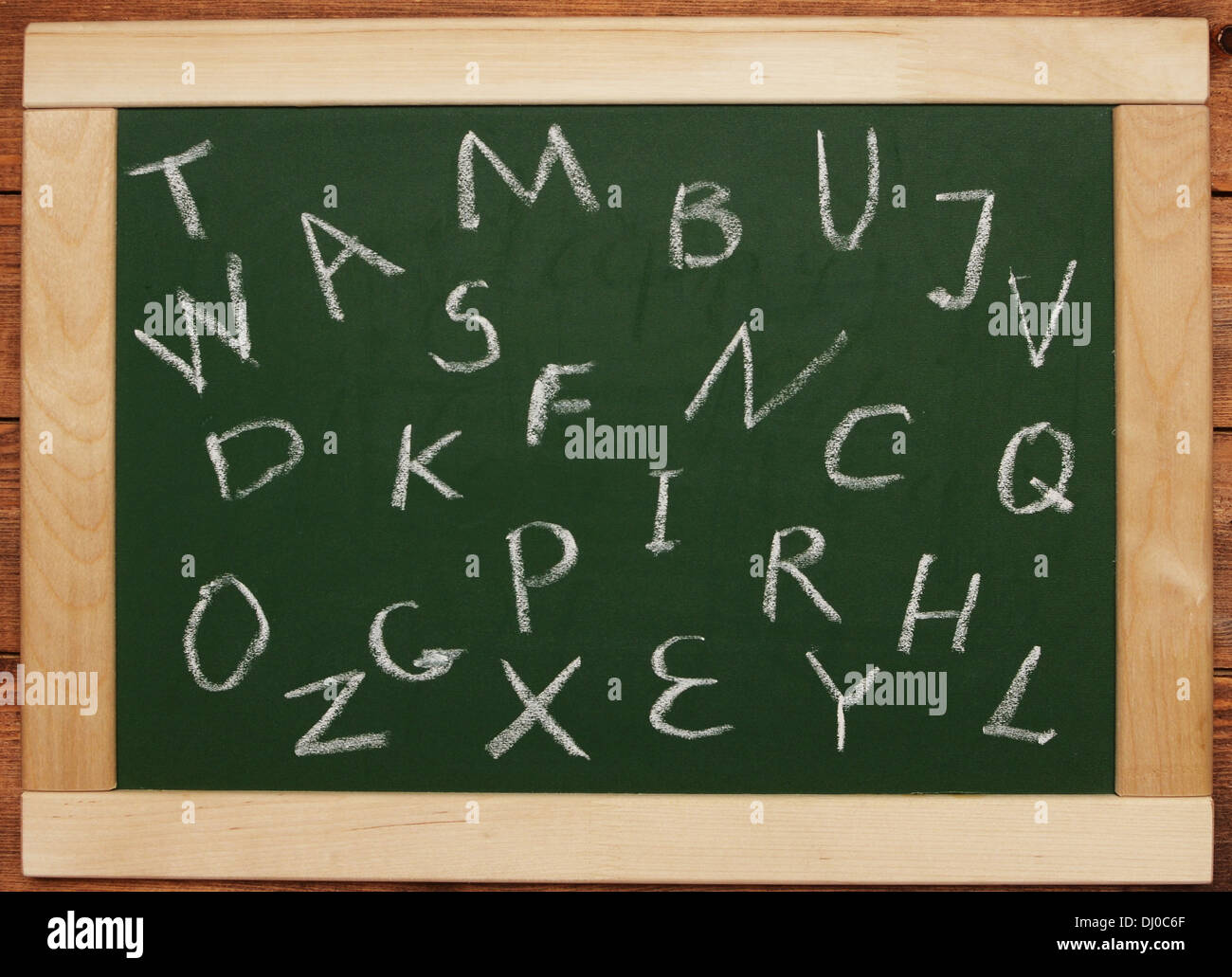 english letters handwritten on blackboard Stock Photo Alamy