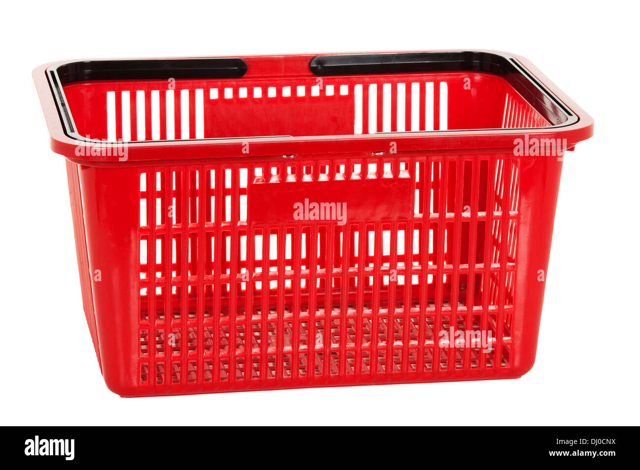 A red shopping basket on a white background Stock Photo