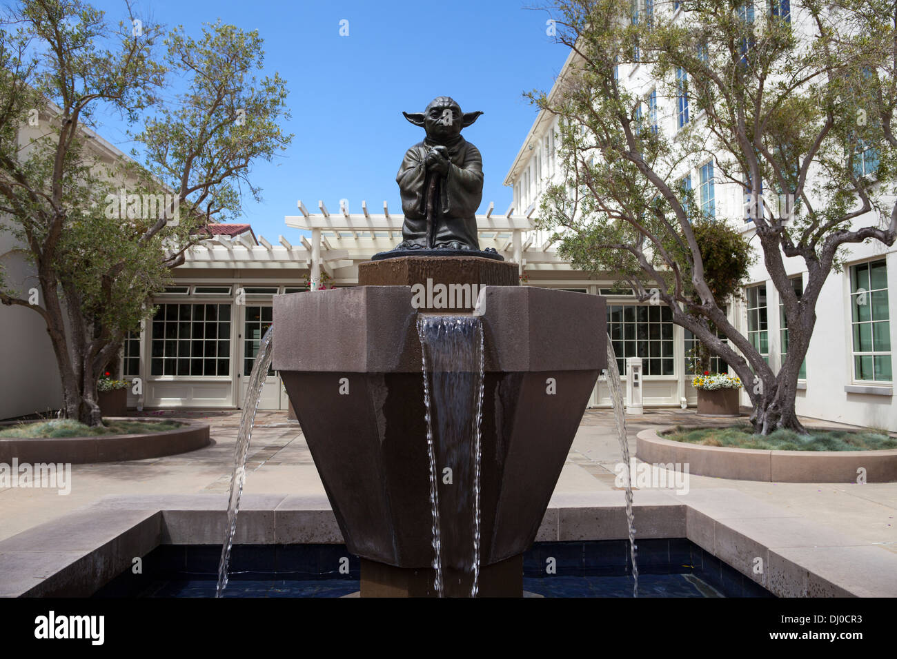 Yoda statue fountain at Letterman Digital Arts Center, (LucasFilm, Ltd