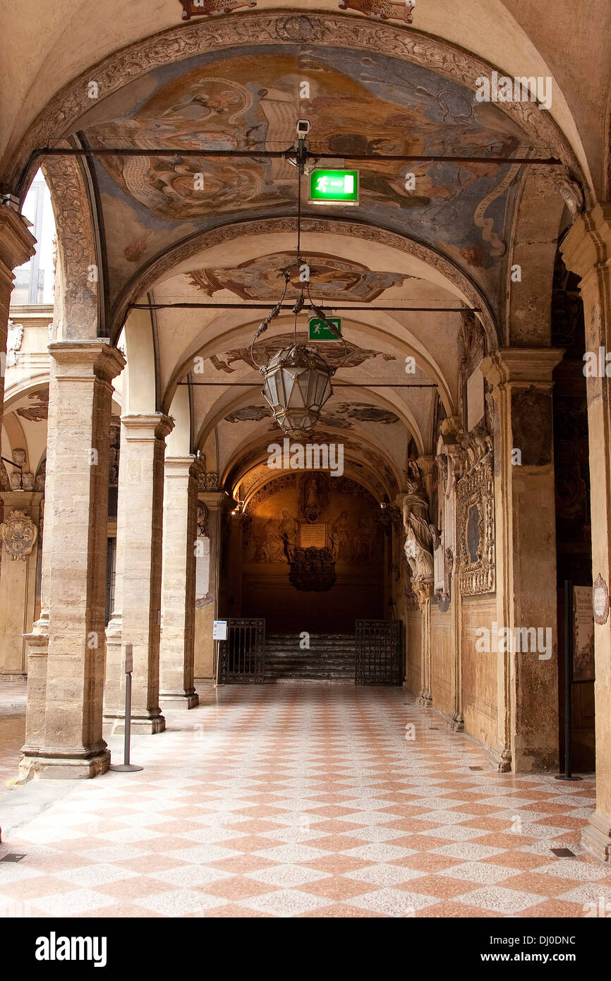 Biblioteca comunale dell'Archiginnasio, Bologna, Italy. Stock Photo