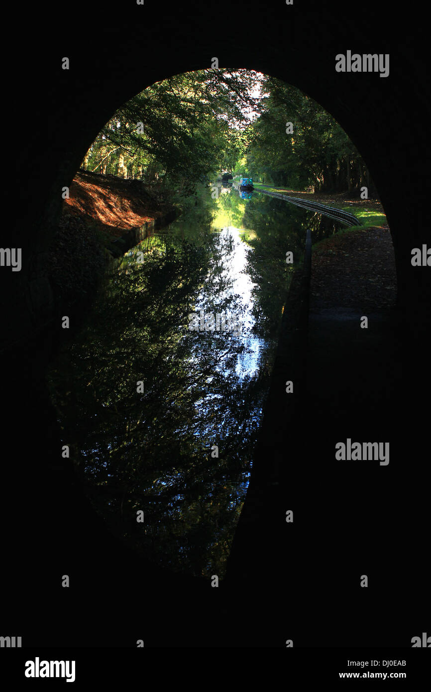 View from Whitehurst Tunnel on Llangollen canal Stock Photo