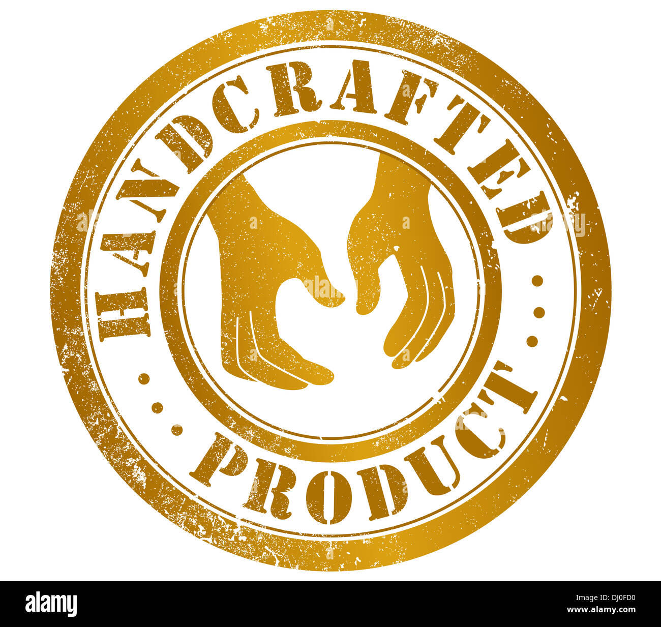 handcrafted product grunge stamp, in english language Stock Photo