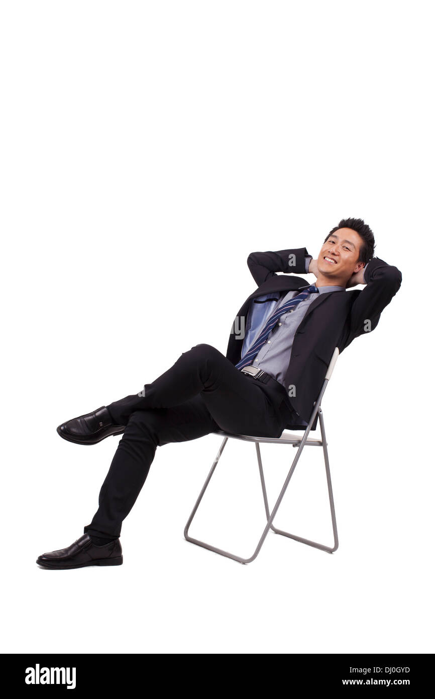 Cheerful asian business man sitting hi-res stock photography and images ...
