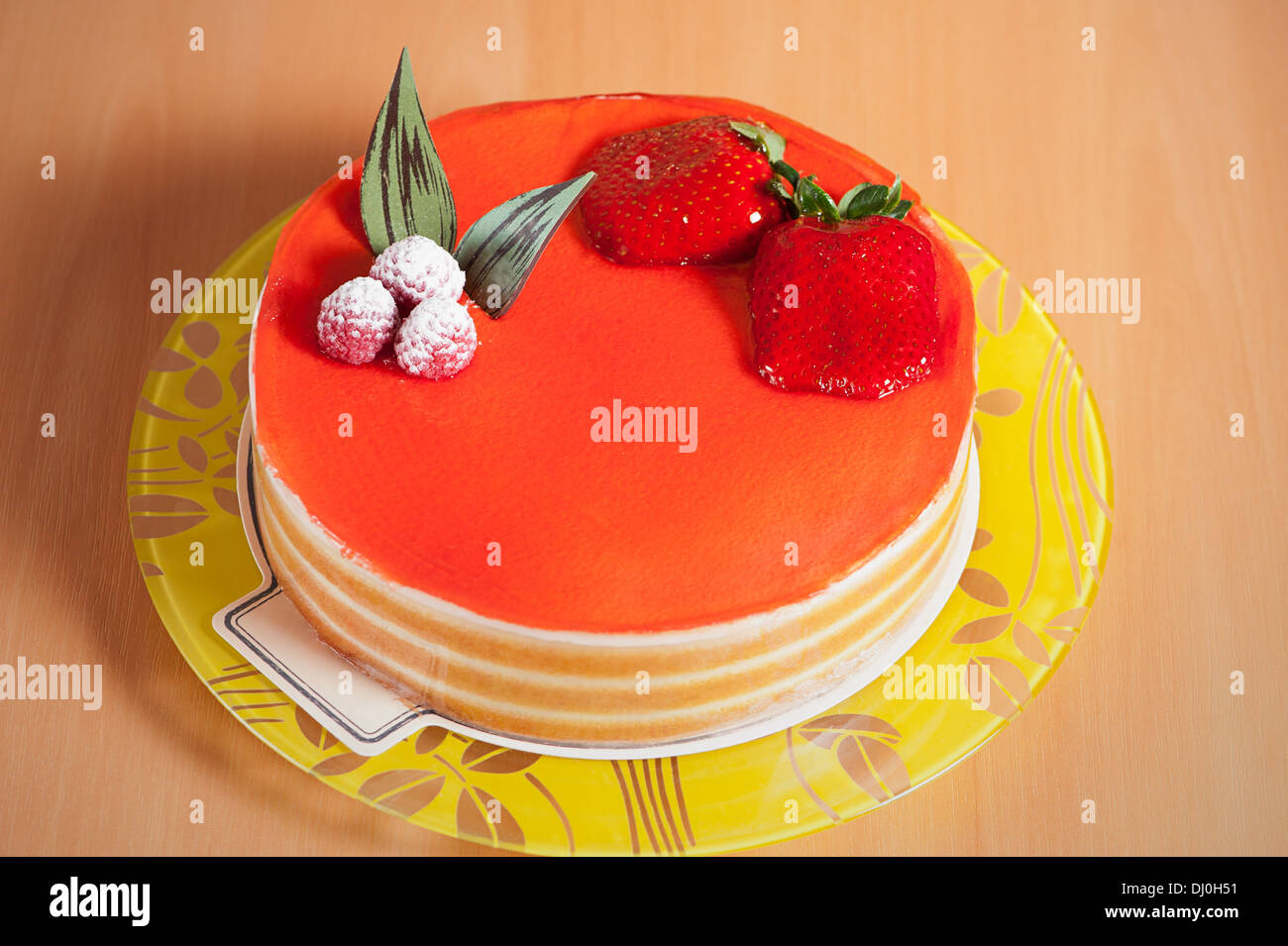 Birthday cake with strawberries hi-res stock photography and images - Alamy