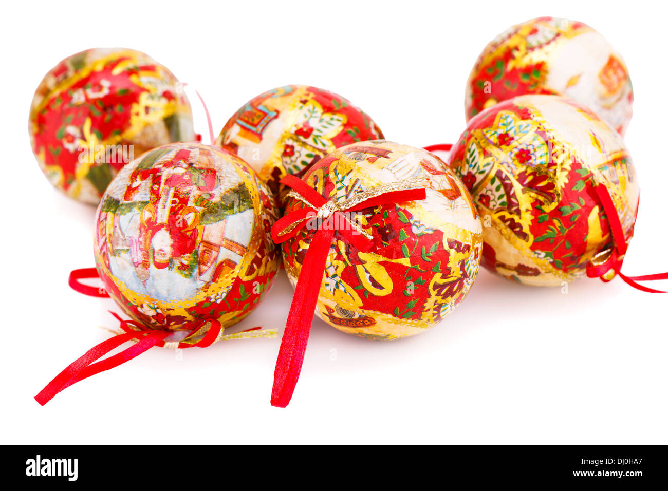 Christmas balls isolated on white background Stock Photo - Alamy