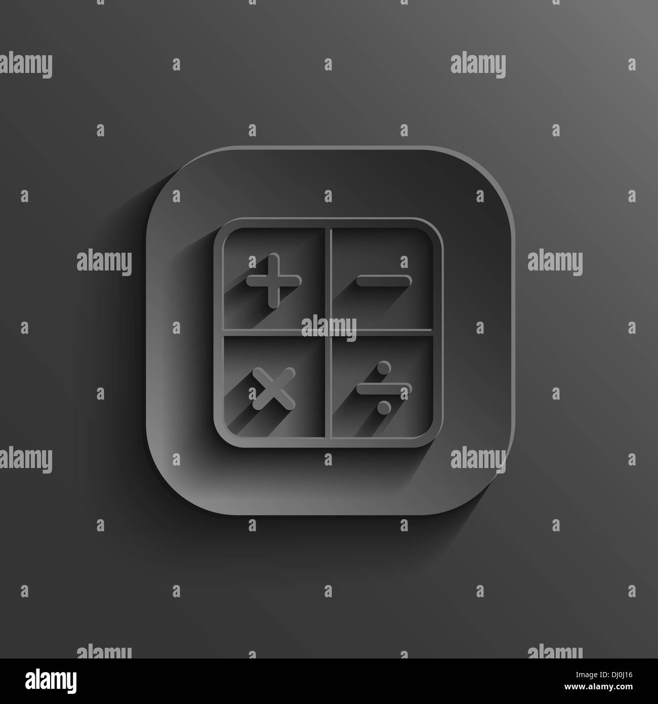 Calculator icon black app button with shadow Stock Photo Alamy