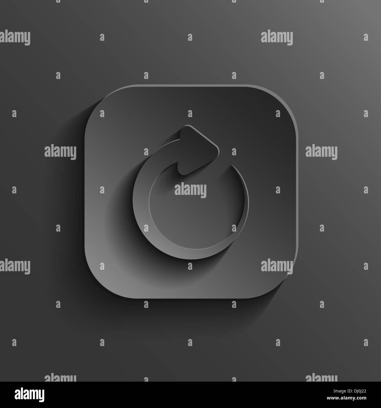 Media player icon -  black app button with shadow Stock Photo