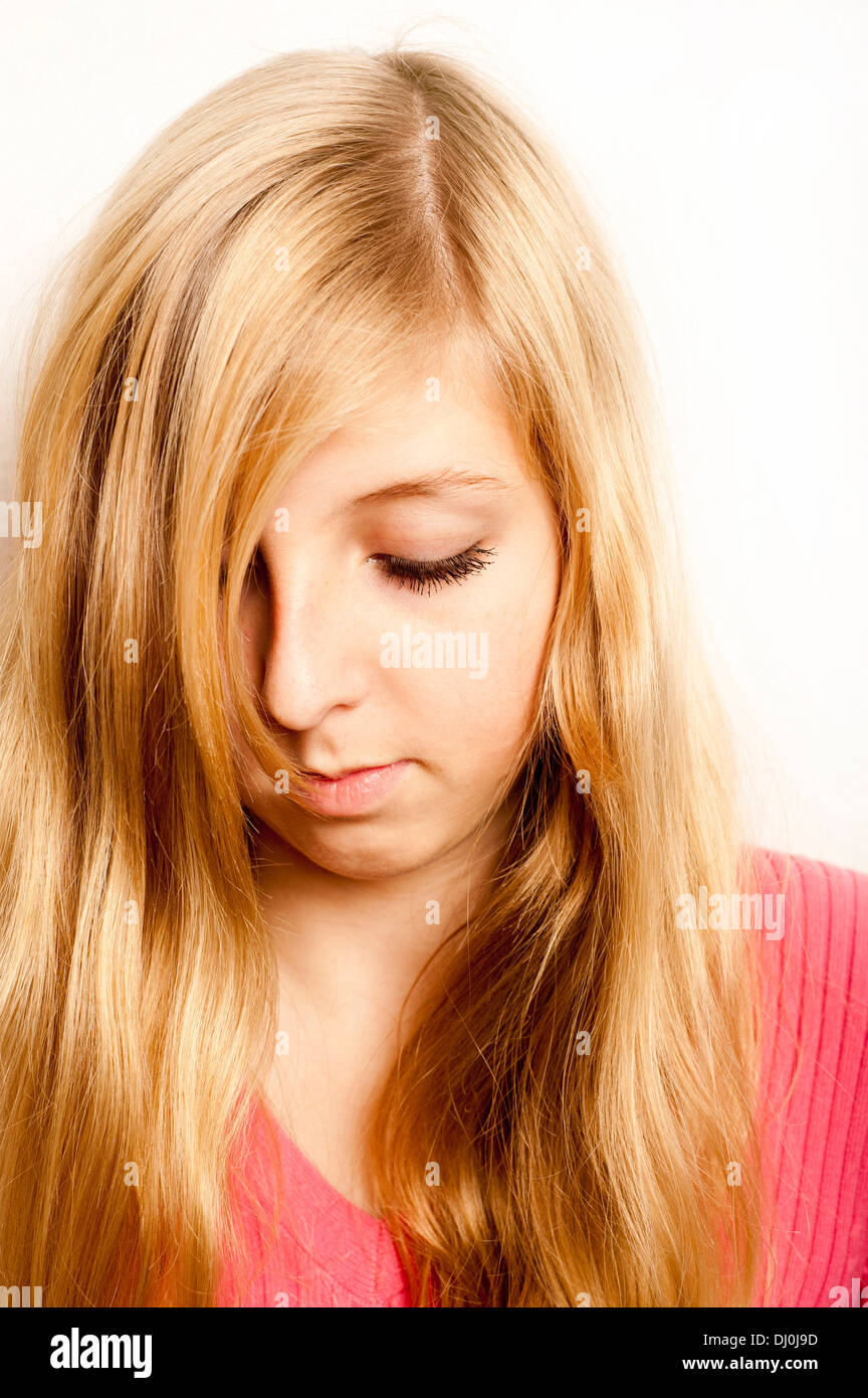 teenager blond girl Stock Photo