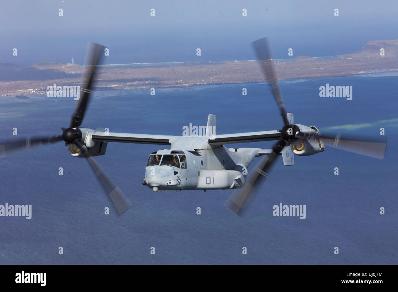 LEYTE, Republic of the Philippines— An MV-22B Osprey departs Tacloban Air Base, Nov. 16 during an airlift as part of Operation D Stock Photo