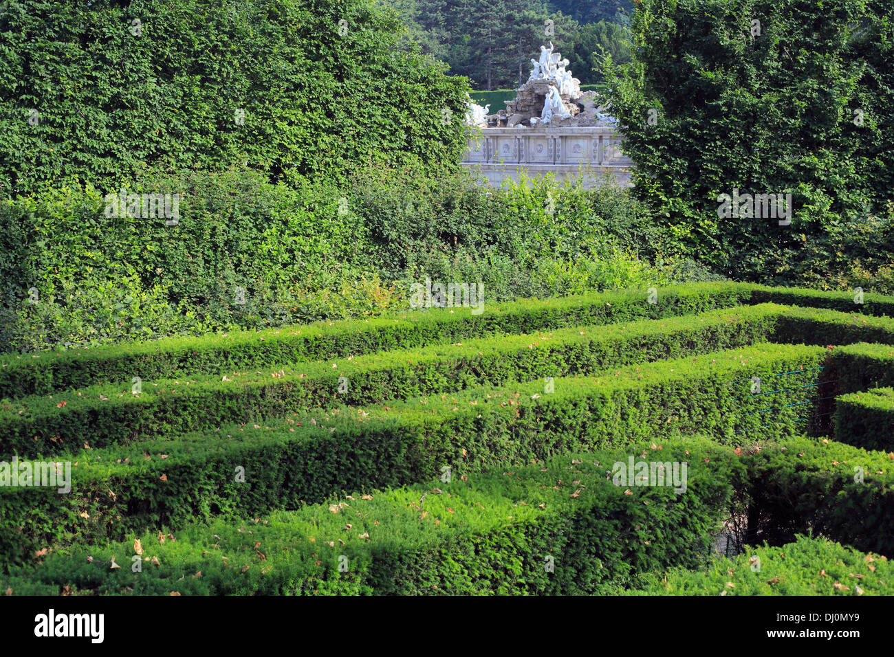 Maze in the garden, Schonbrunn Palace, Vienna, Austria Stock Photo