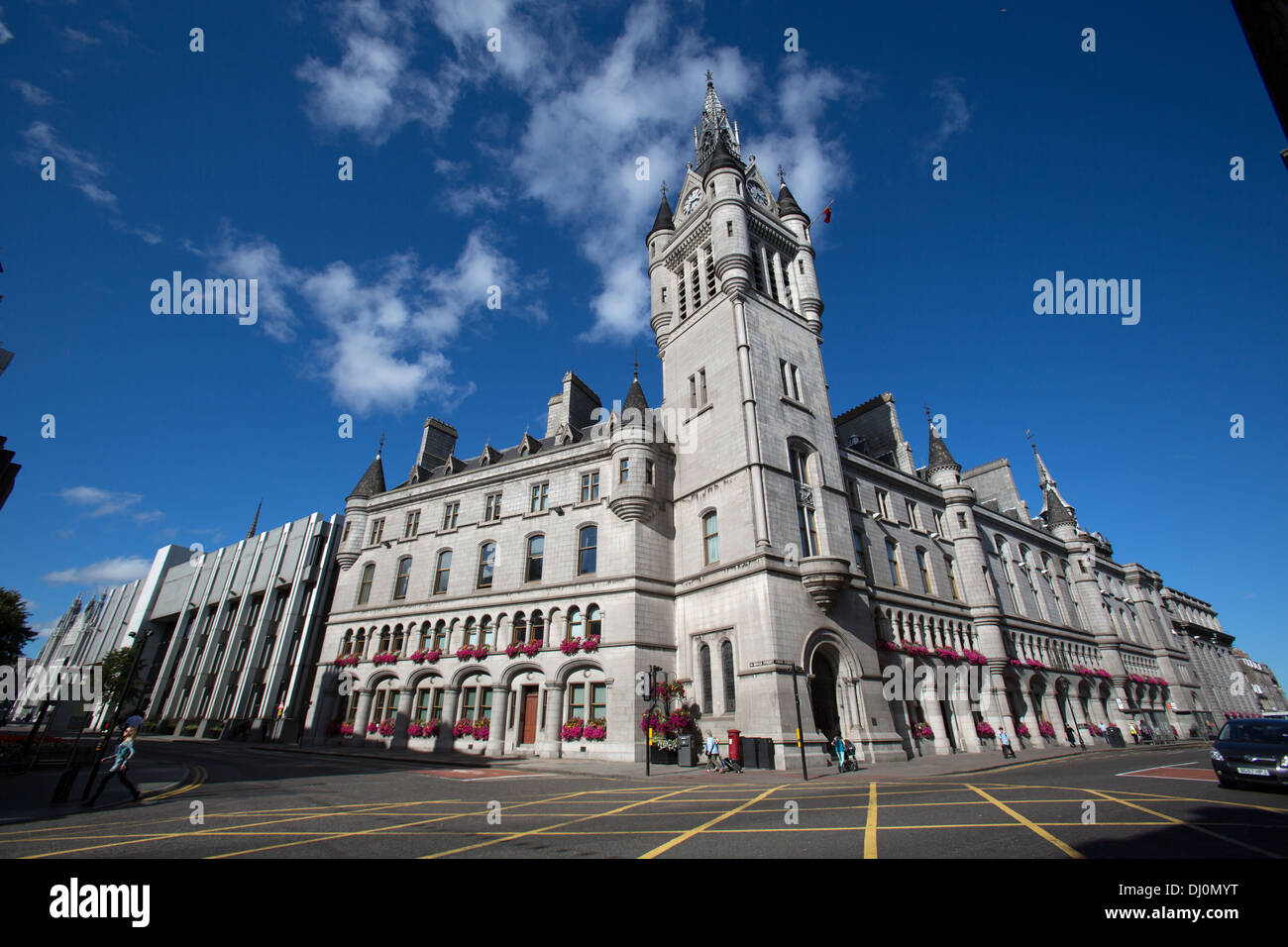 City of Aberdeen, Scotland. Picturesque view of Aberdeen’s Town House and Tolbooth. Stock Photo