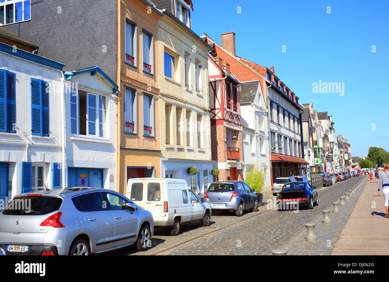 Town houses on Quai Blavet, St Valery sur somme, Somme, Picardy, France