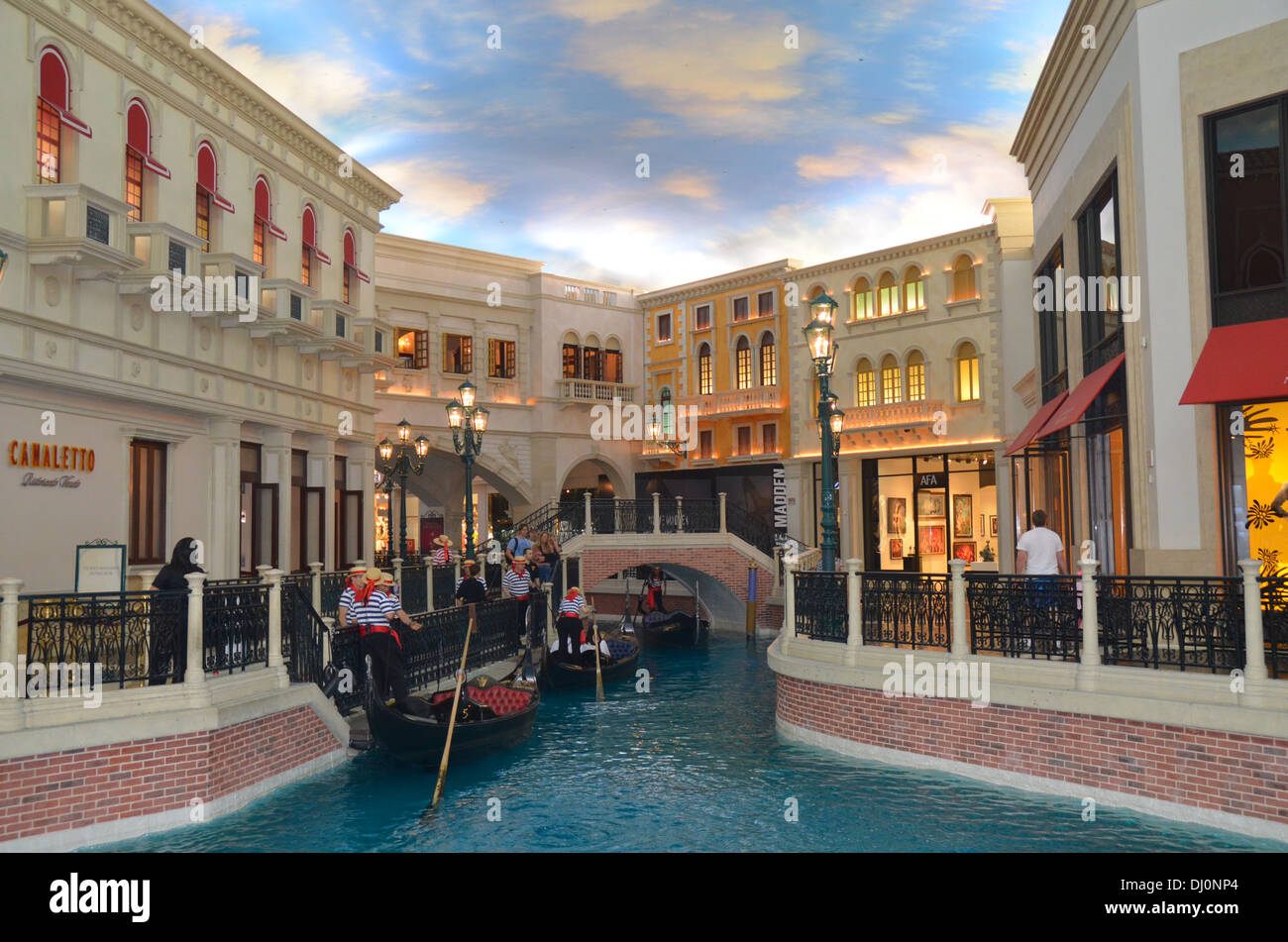 Inside the Hotel showing a clever cloud ceiling. The gondolas