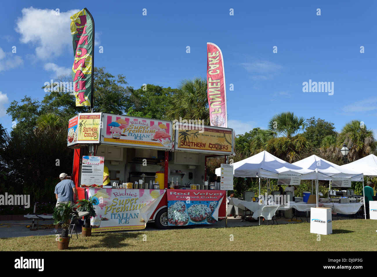 Moja festival food stands Stock Photo