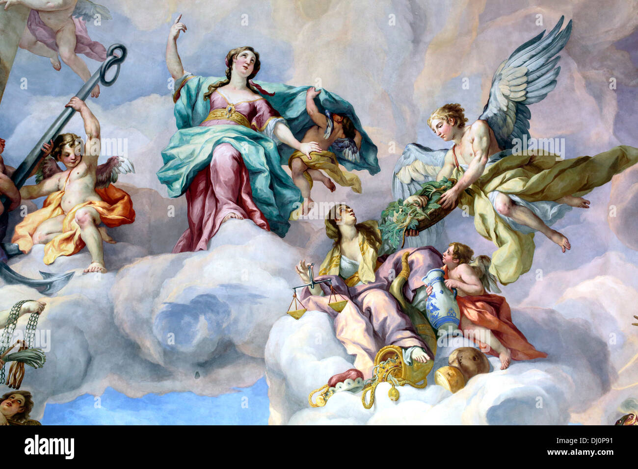 Baroque mural painting in Karlskirche (St. Charles's Church), Vienna ...