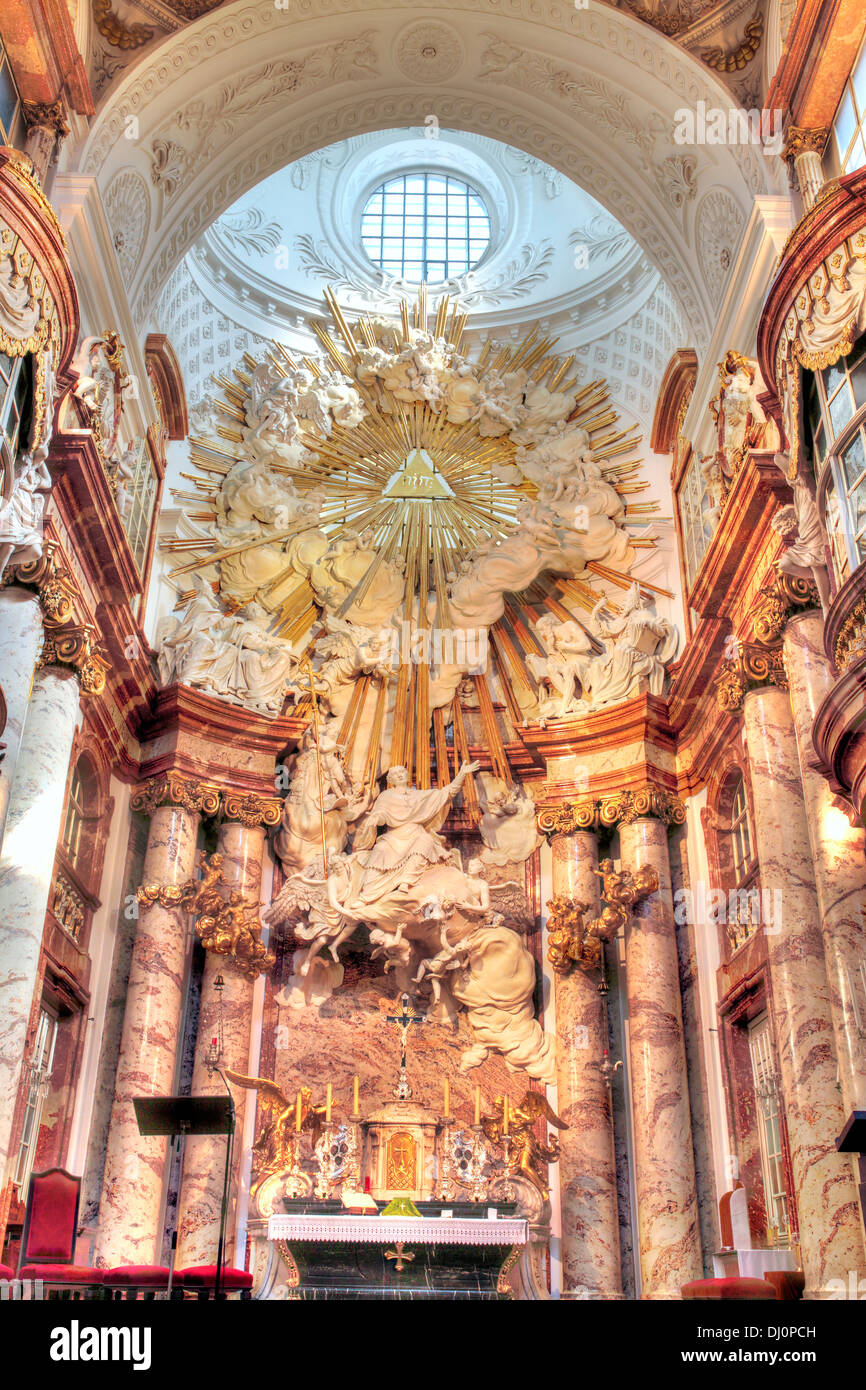 Interior of Karlskirche (St. Charles's Church), Vienna, Austria Stock Photo