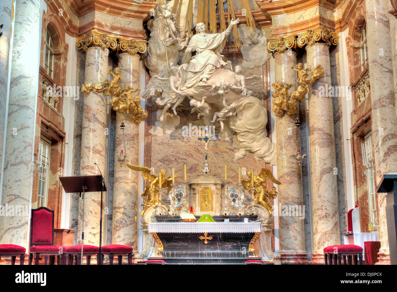 Interior of Karlskirche (St. Charles's Church), Vienna, Austria Stock Photo