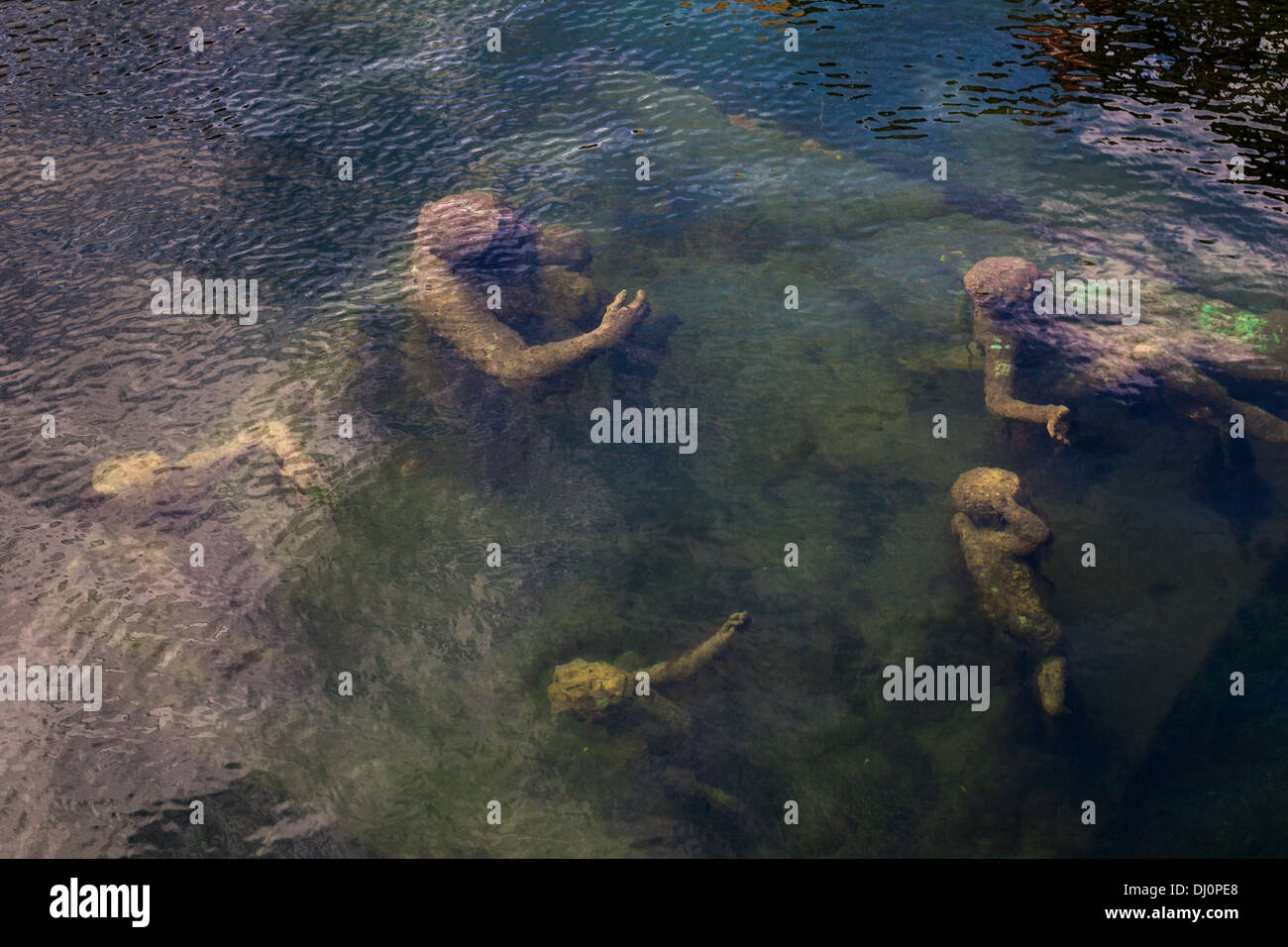 Merman with 7 Sons, underwater sculpture. Copenhagen Denmark