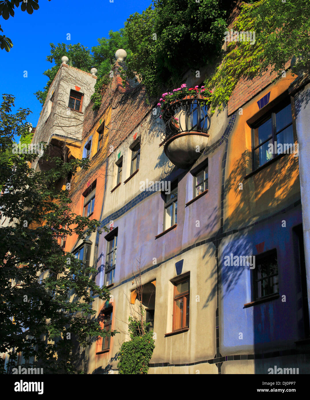 Hundertwasserhaus, apartment house, Vienna, Austria Stock Photo