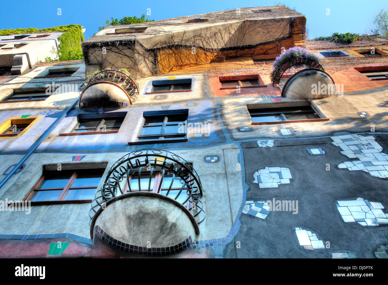 Hundertwasserhaus, apartment house, Vienna, Austria Stock Photo