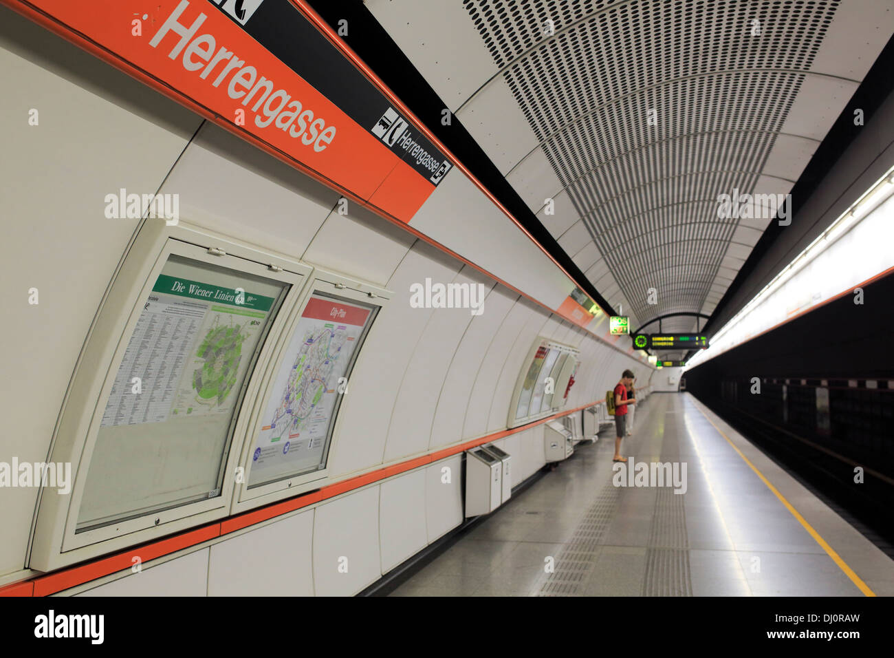 Interior of Herrengasse U-Bahn station, Vienna, Austria Stock Photo